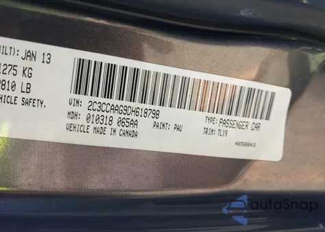 2013 Chrysler 300 Motown from USA, damaged, VIN 2C3CCAAG9DH618798